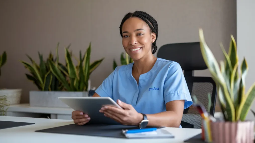 Zedvest care coordinator ready to help plan your home care journey